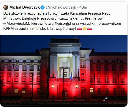 Michał Dworczyk złożył rezygnację